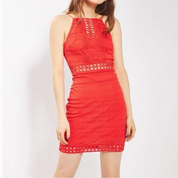 Topshop | Dresses | Crochet Lace Trim Mini Dress Size 6 Nwt | Poshmark